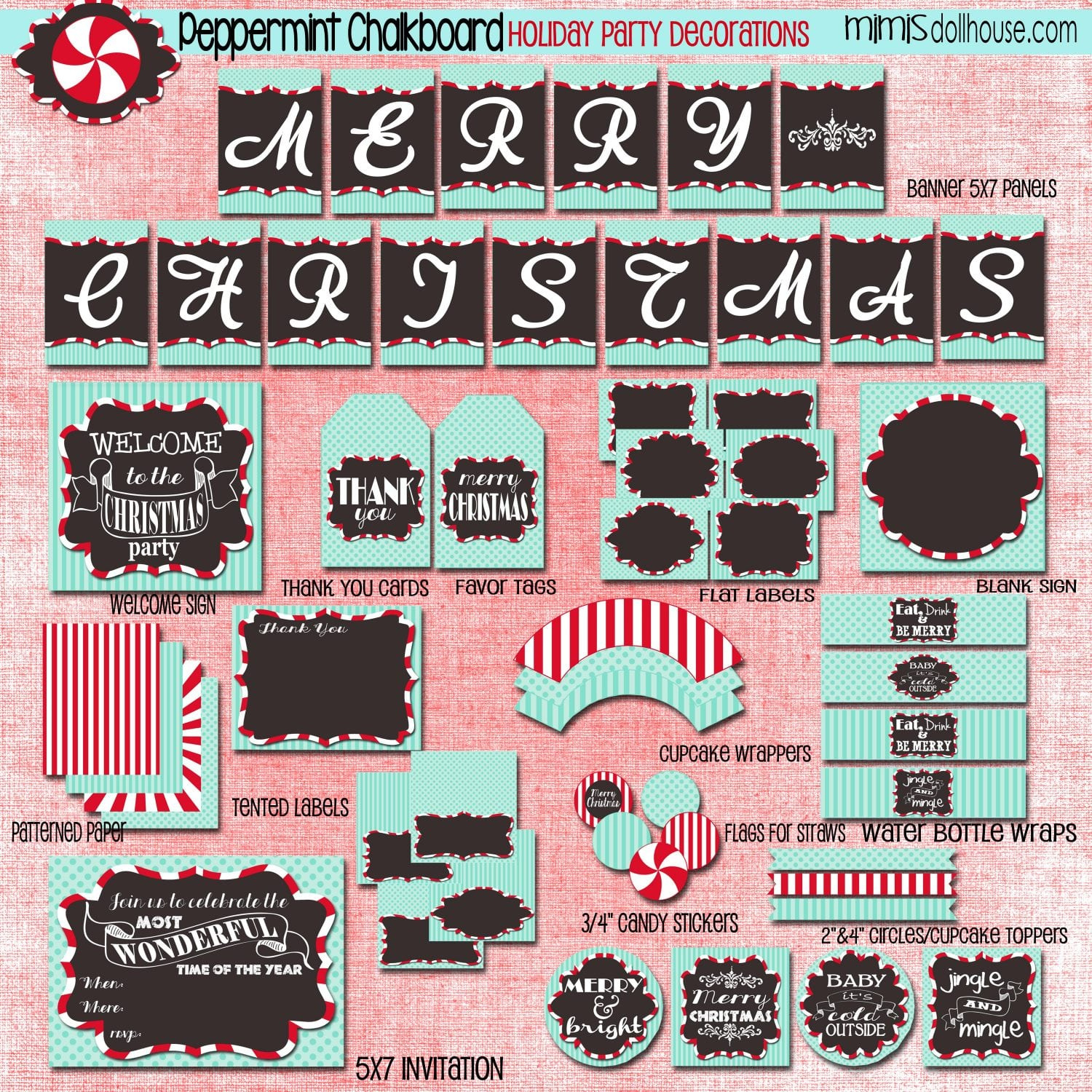 Christmas: Free Christmas Party Printables - Mimi&amp;#039;S Dollhouse with regard to Free Printable Christmas Party Signs