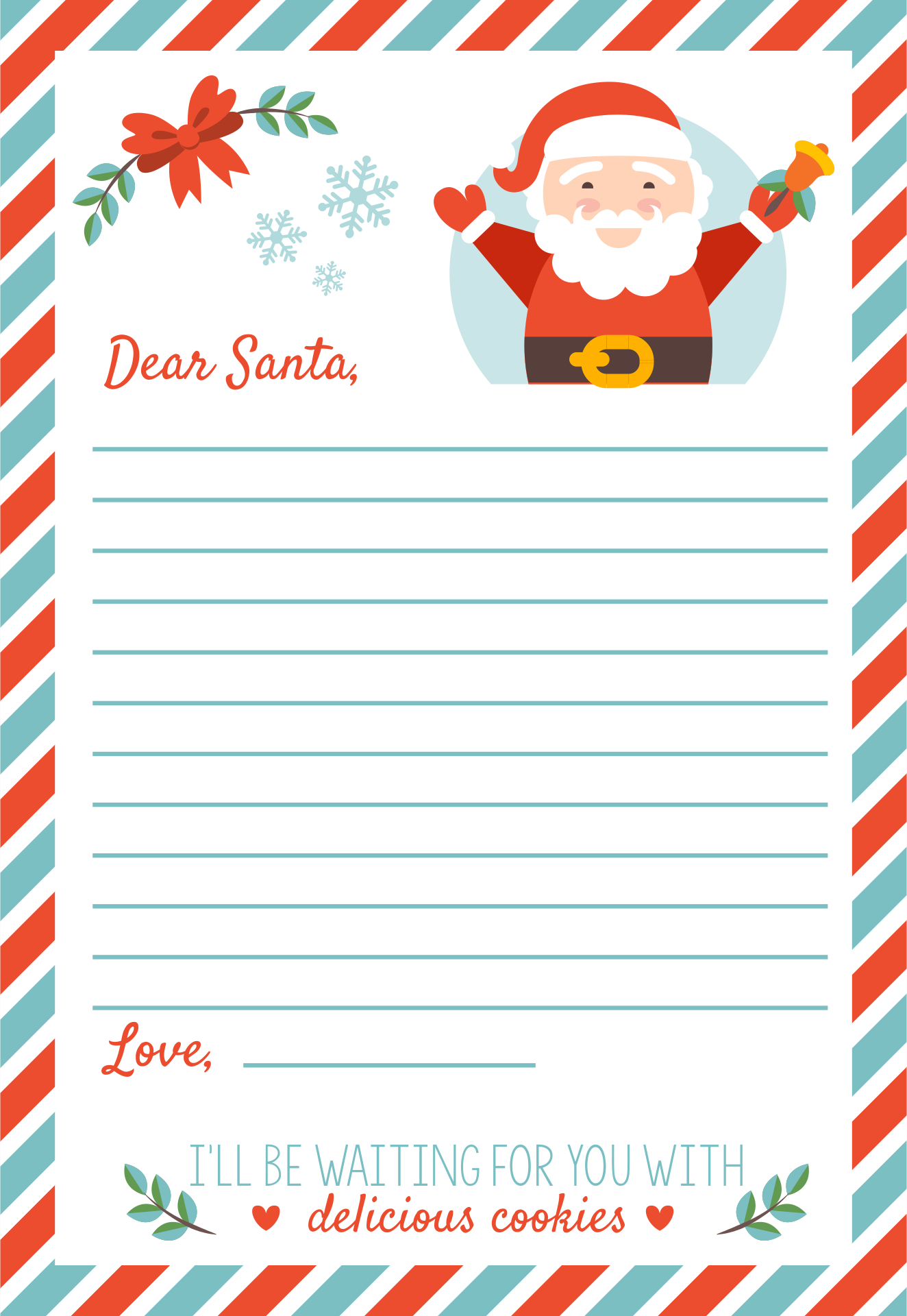 Christmas Letter Templates - 15 Free Pdf Printables | Printablee for Free Printable Christmas Letters