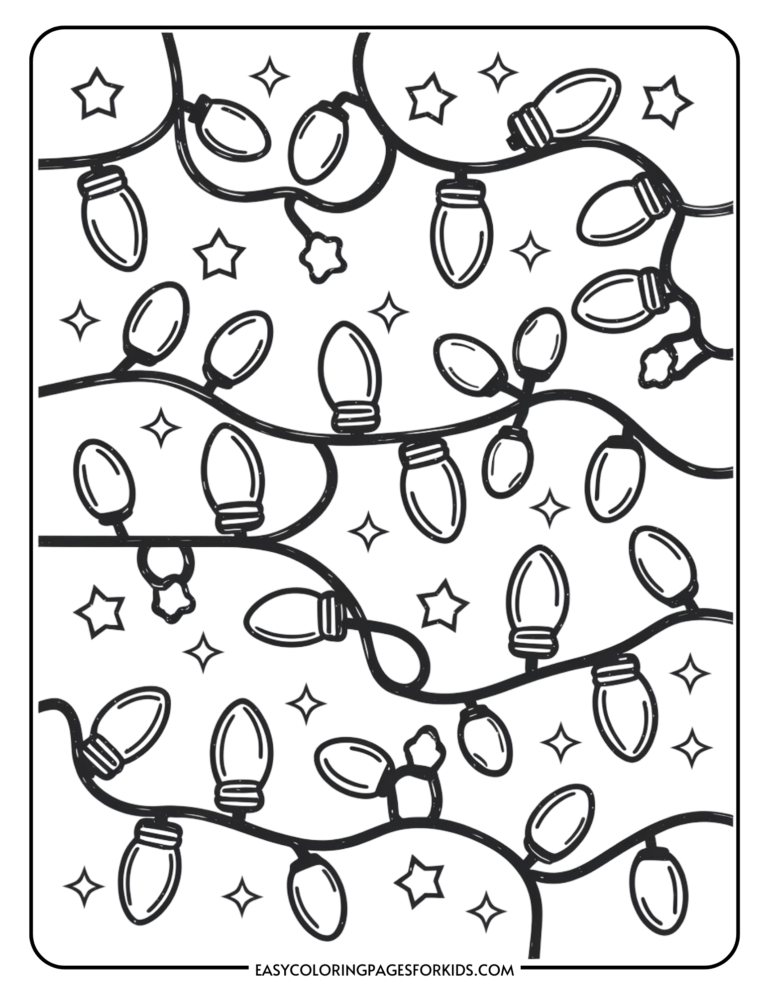 Christmas Lights Coloring Pages (9 Free Printable Pages) - Easy inside Free Printable Christmas Lights Coloring Pages