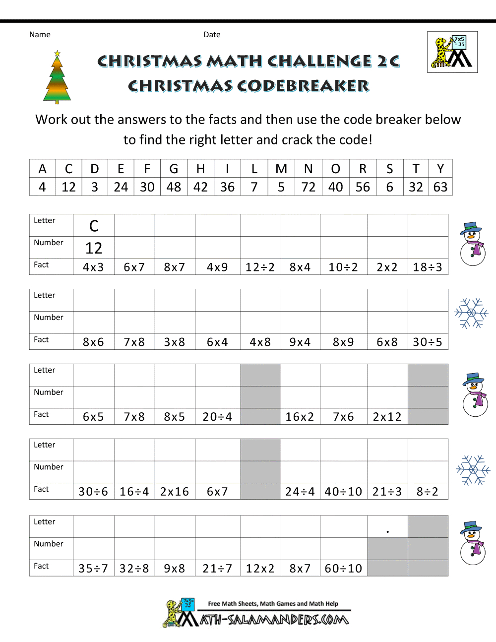 Christmas Math Worksheets - Worksheets Library in Free Printable Christmas Maths Worksheets Ks1