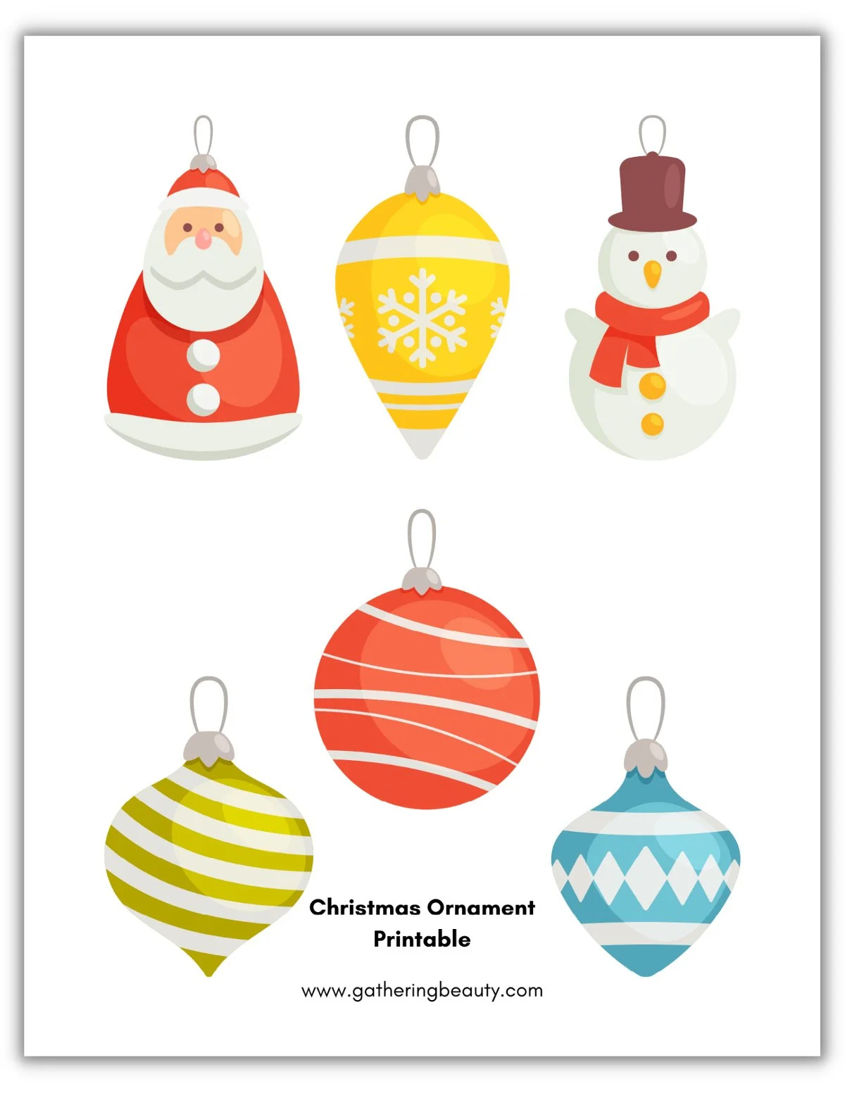 Christmas Ornament Printable — Gathering Beauty pertaining to Free Printable Christmas Ornament Crafts