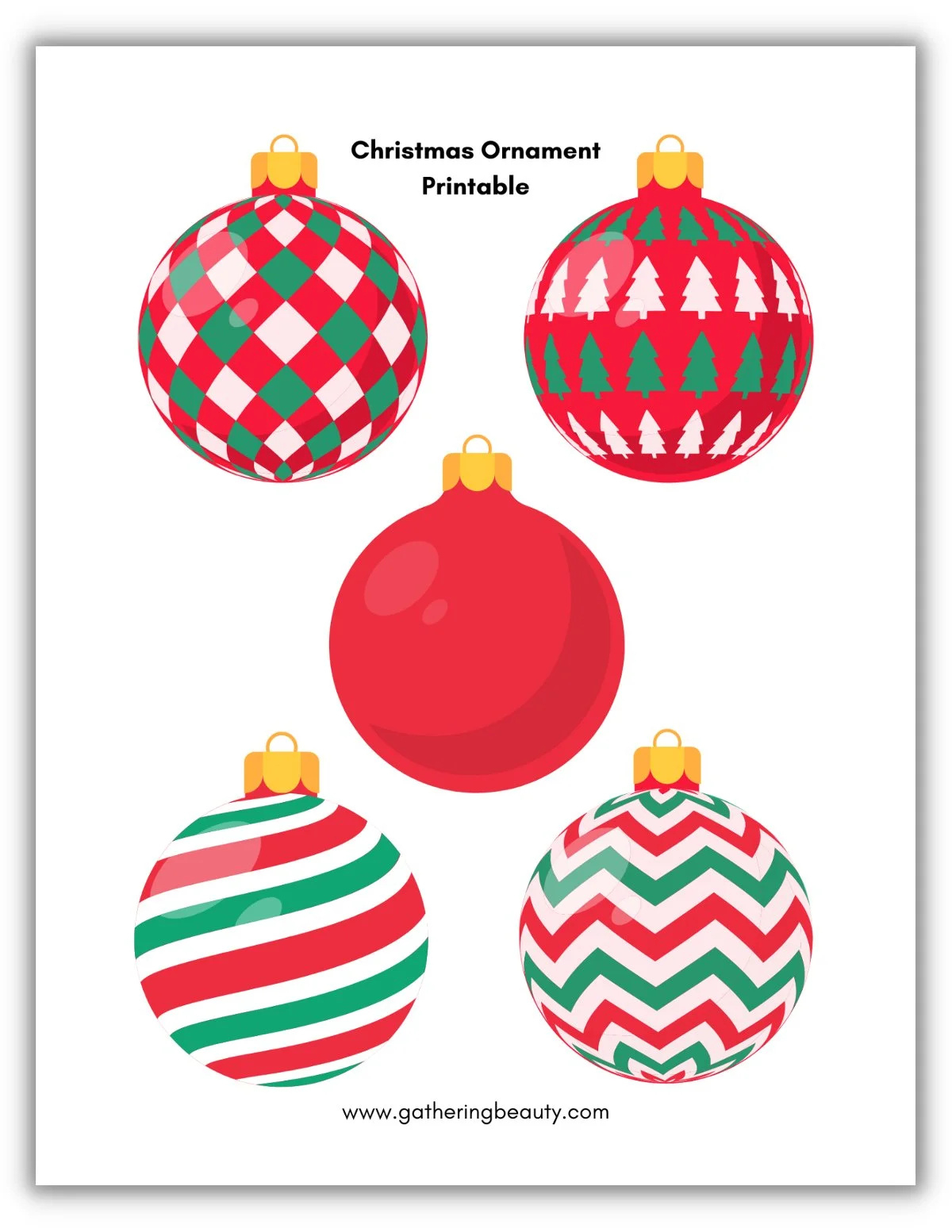 Christmas Ornament Printable — Gathering Beauty throughout Free Printable Christmas Ornaments