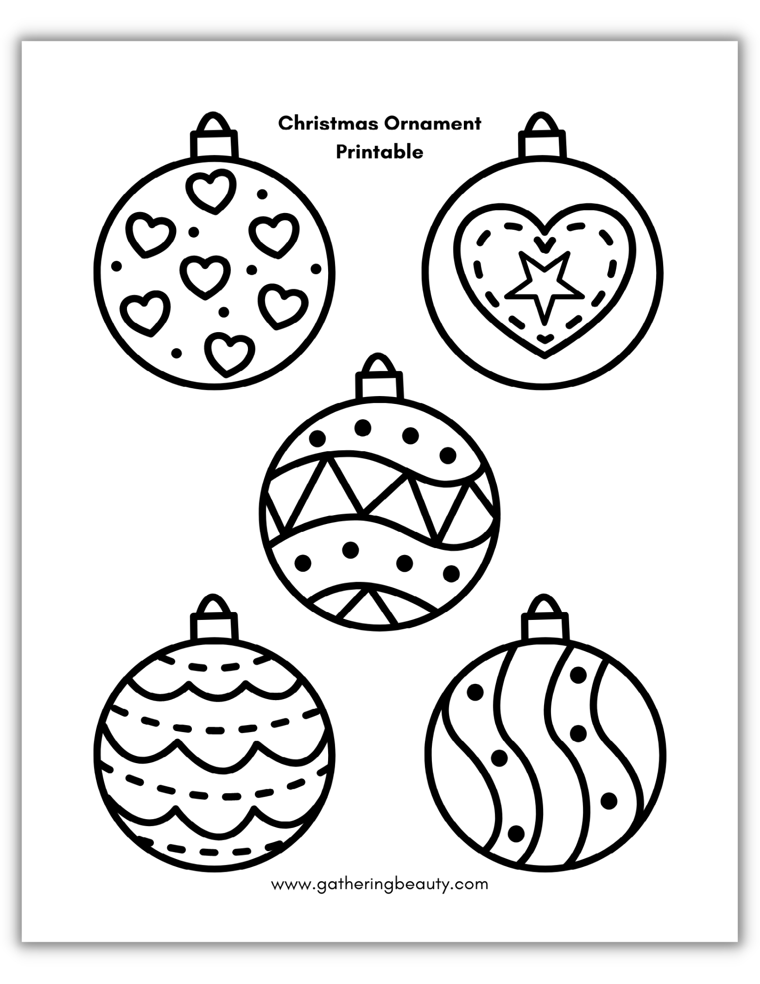 Christmas Ornament Printable — Gathering Beauty throughout Free Printable Ornaments To Color