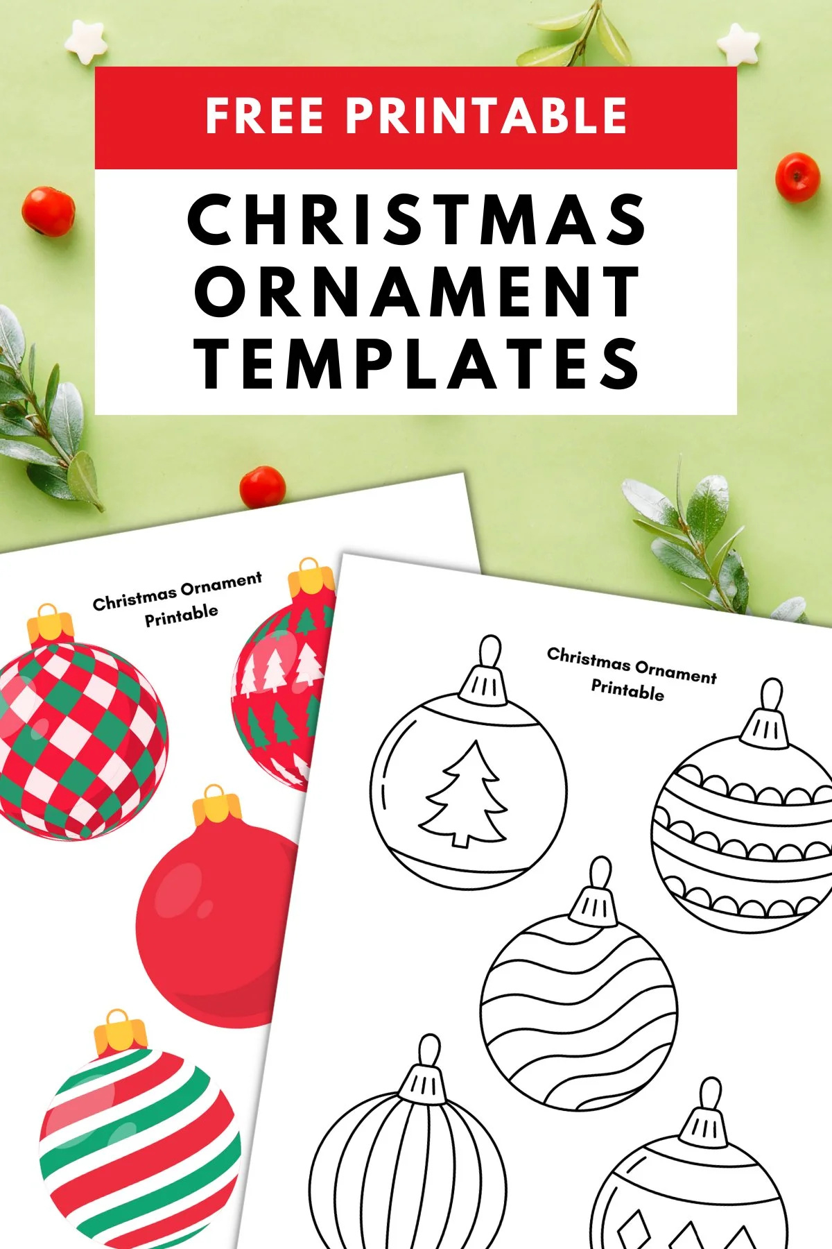 Christmas Ornament Printable — Gathering Beauty with Free Printable Christmas Ornament Patterns