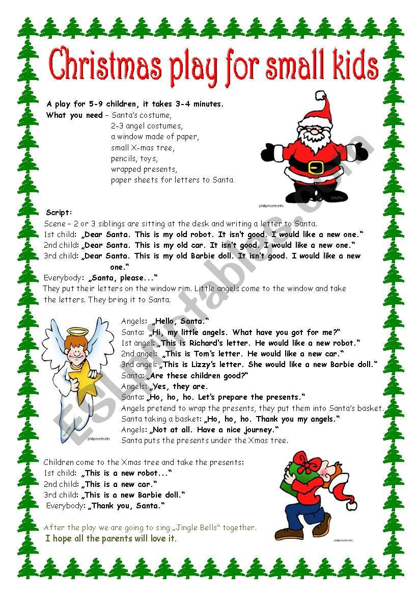 Christmas Play For Small Kids - Esl Worksheetkvetka27 within Free Printable Christmas Plays Church