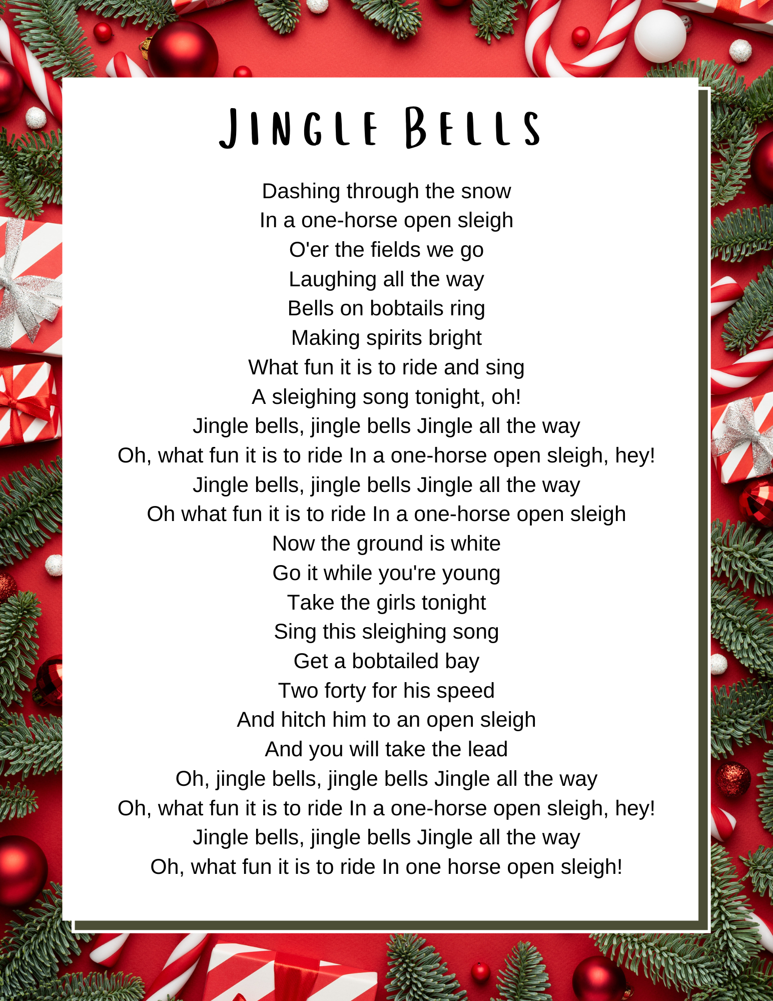 Christmas Songs Lyrics - Lyrics To Popular Christmas Carols with regard to Free Printable Lyrics To Christmas Carols