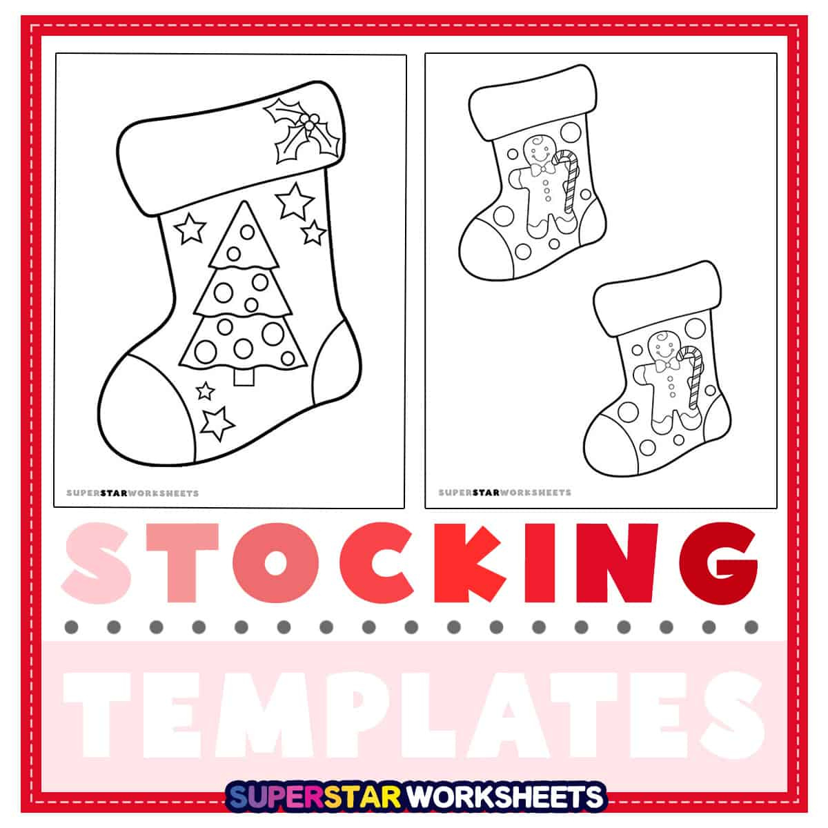 Christmas Stocking Template (Free Printables) - Superstar Worksheets with Christmas Stocking Template Printable Free