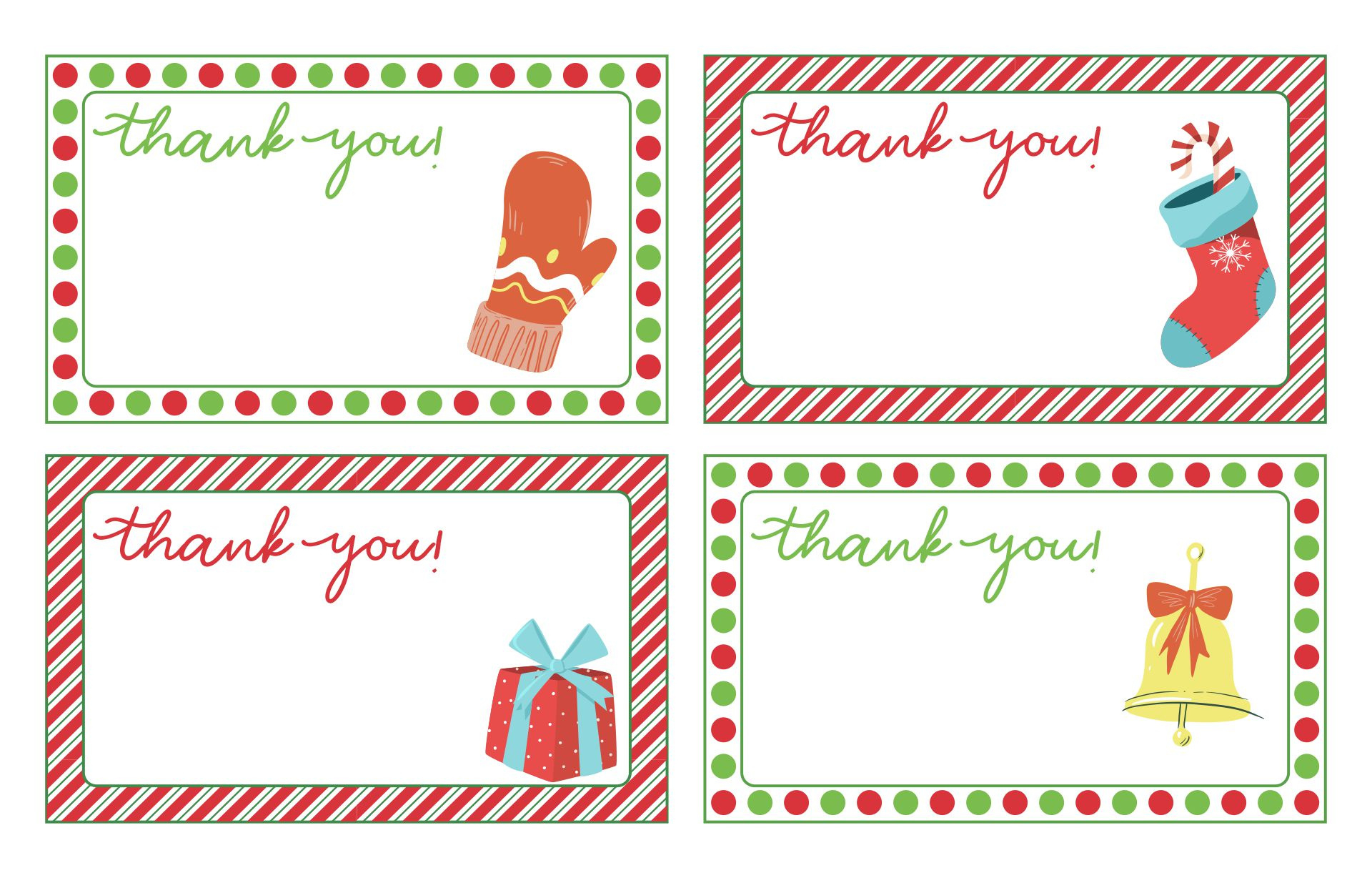 Christmas Thank You Notes Printable Free - Free Printable within Free Christmas Thank You Notes Printable