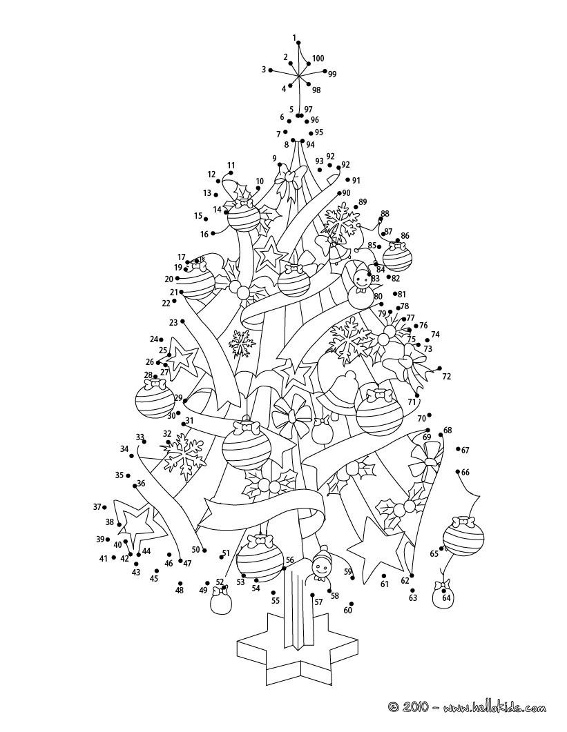 Christmas Tree Coloring Pages - Hellokids - Worksheets Library pertaining to Free Christmas Connect The Dots Worksheets Printable