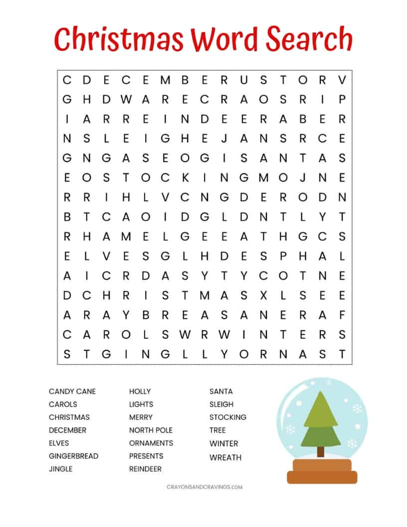 Christmas Word Search Printable (For Kids Or Adults) with regard to Free Printable Christmas Word Search