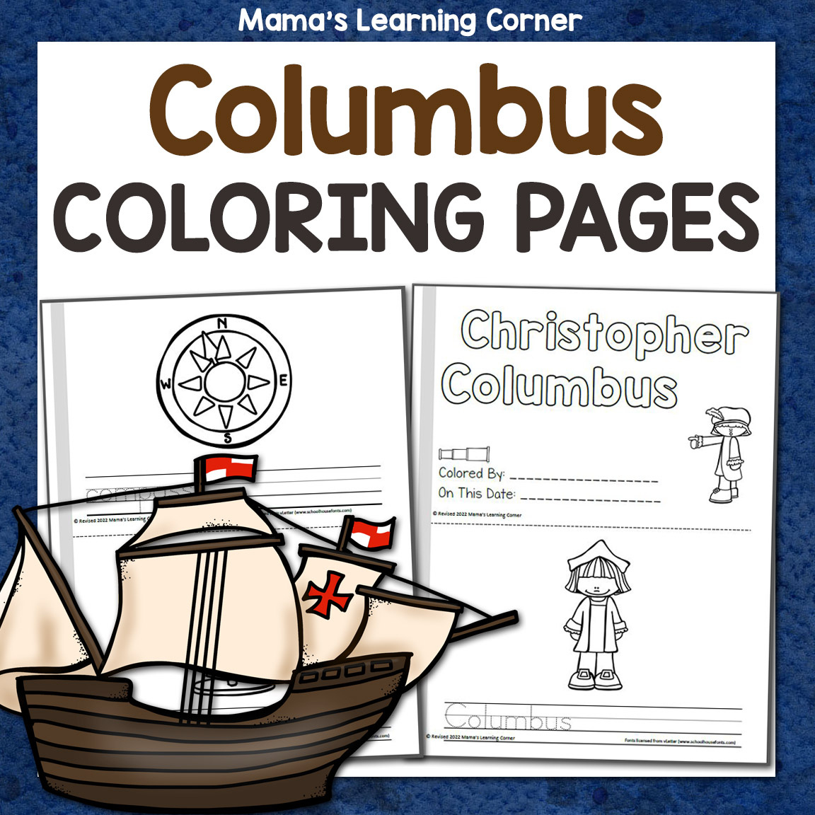 Christopher Columbus Coloring Pages For Kids - Mamas Learning Corner for Free Printable Christopher Columbus Coloring Pages