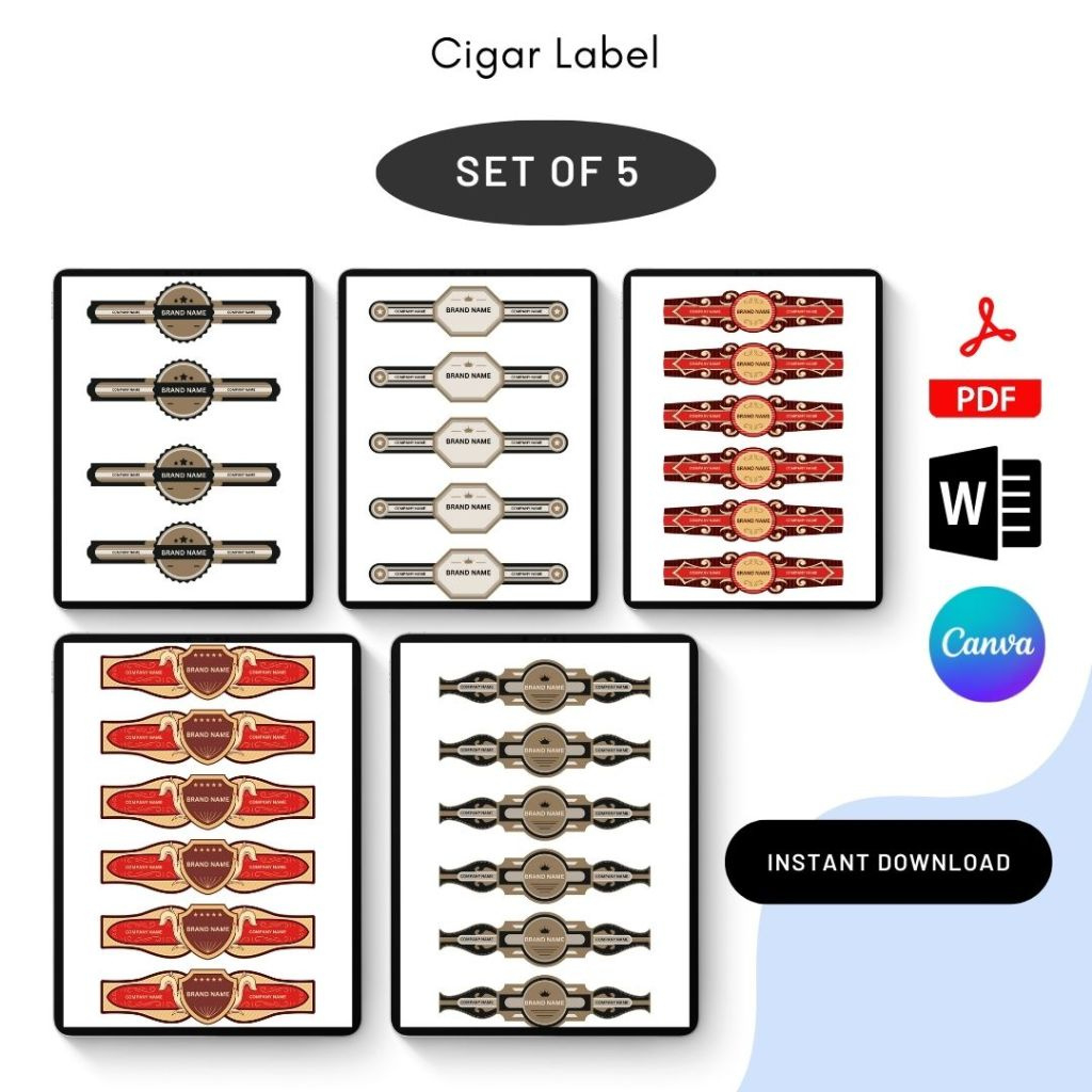 Cigar Label Template Printable Pdf, Word [Editable] in Free Printable Cigar Label Template