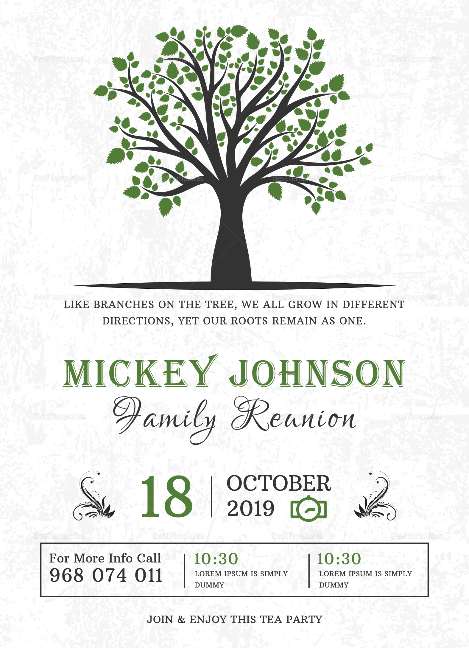 Classic Family Reunion Invitation Design Template In Word, Psd in Free Printable Family Reunion Invitations