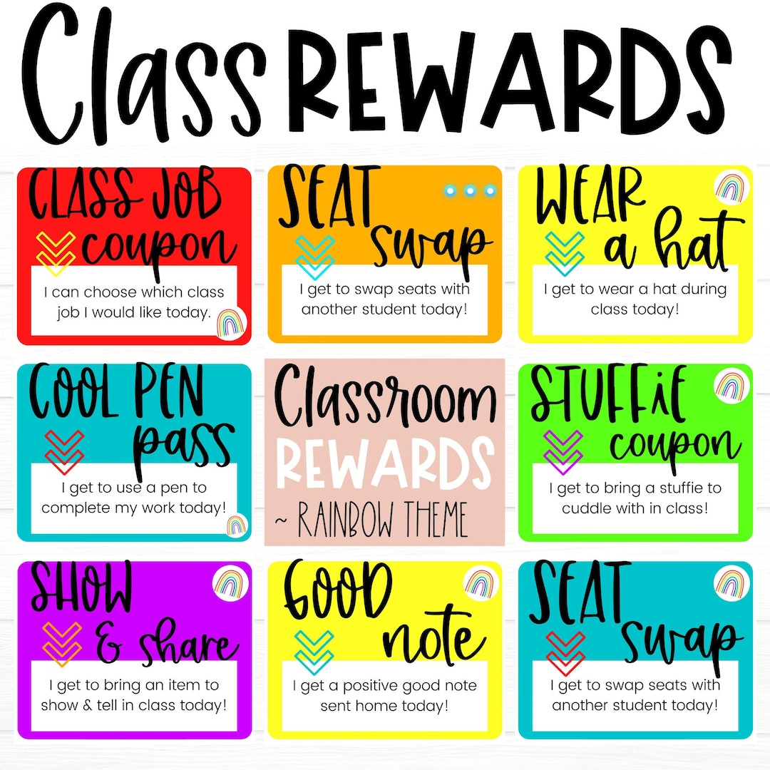 Classroom Management | Classroom Reward Coupons | Rainbow Theme | Student  Reward Cards | Student Coupons | Positive Good Behavior - Etsy regarding Free Printable Coupons For School Supplies At Walmart