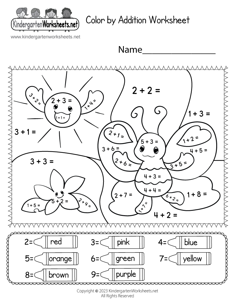 Coloraddition Worksheet - Free Printable, Digital, & Pdf with Free Printable Preschool Addition Worksheets