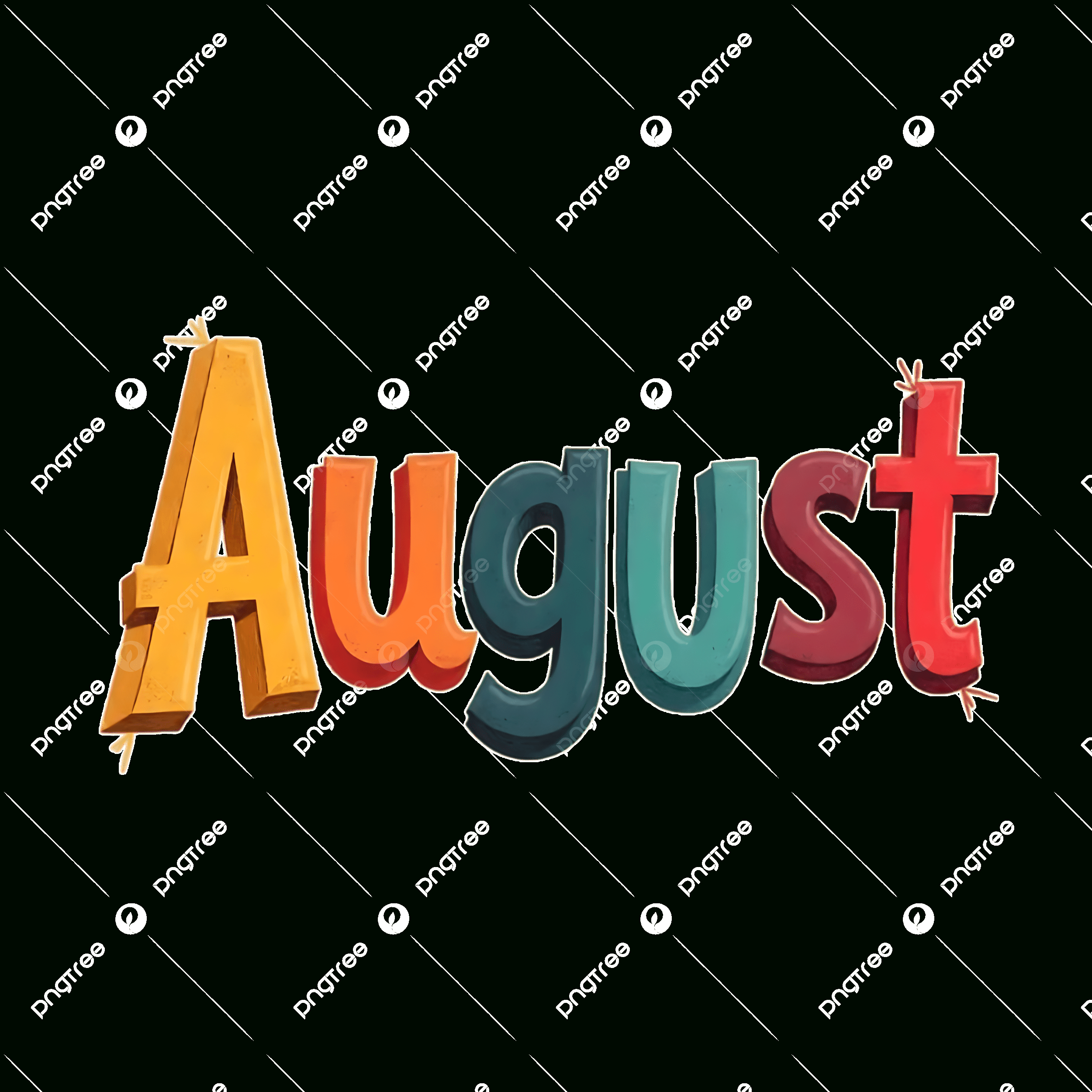 Colorful August Text Graphic, August Month, Hello August, Monthly throughout Free Printable Clipart For August