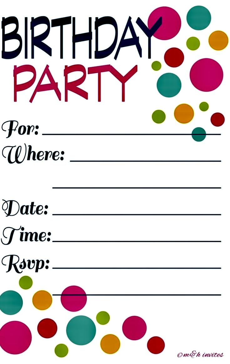 Colorful Dots Birthday Party Card for Free Printable Polka Dot Birthday Party Invitations