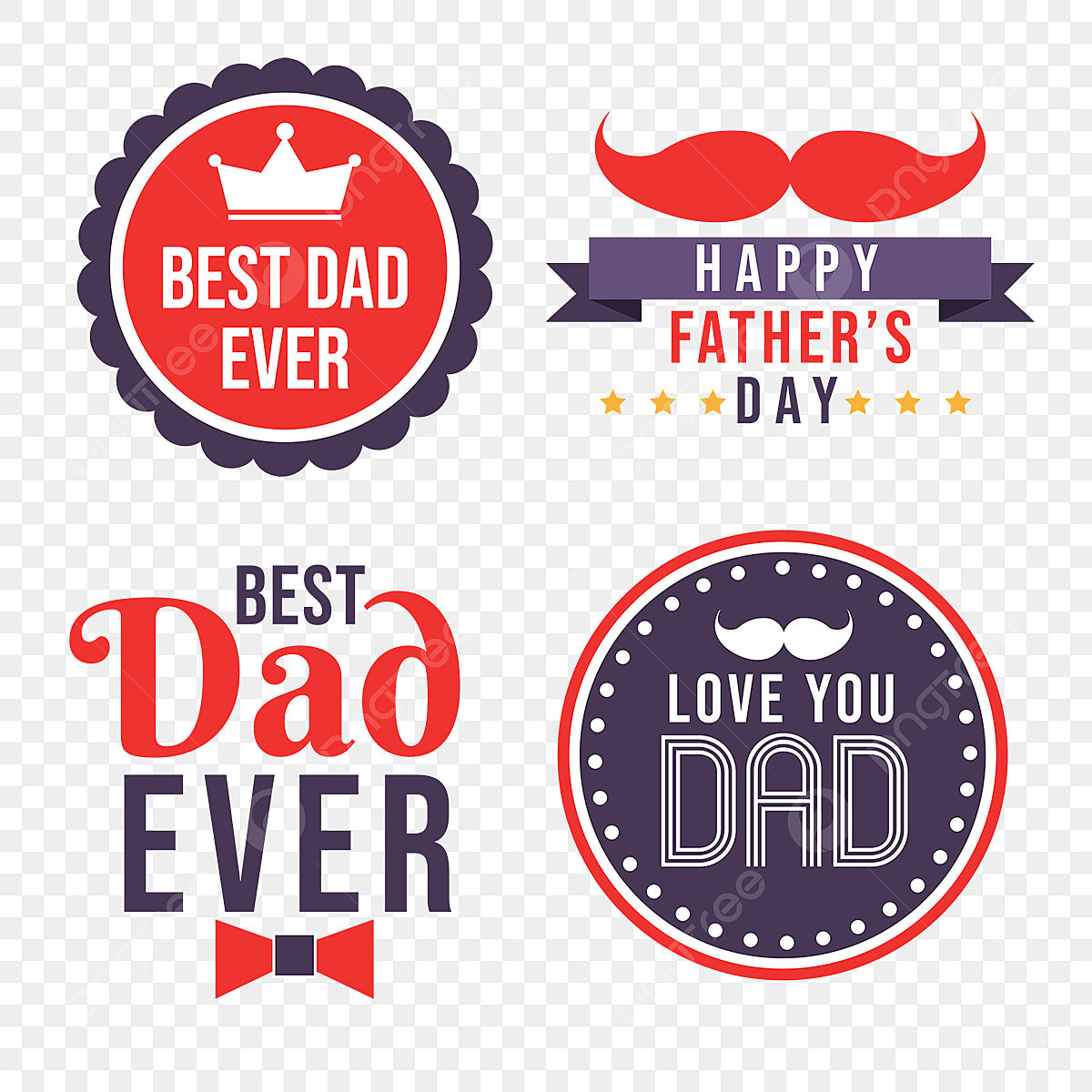 Colorful Happy Father S Day Labels Set, Happy, Father, Fathers Png for Free Printable Father&amp;amp;#039;s Day Labels