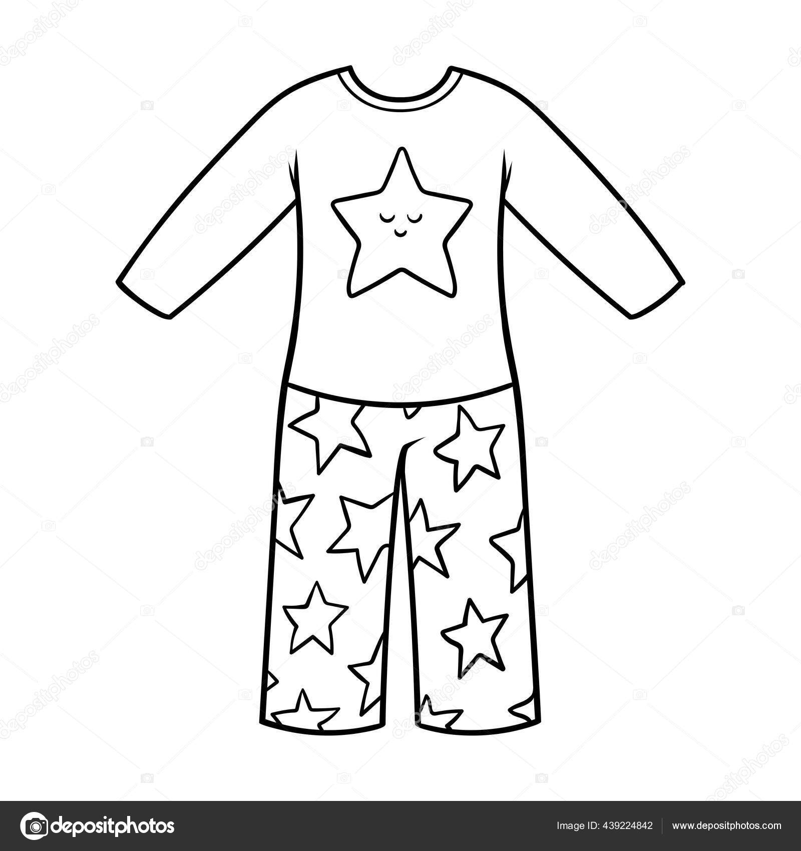 Coloring Book Children Pyjamas Boys Stock Vector with Free Printable Pajama Coloring Pages