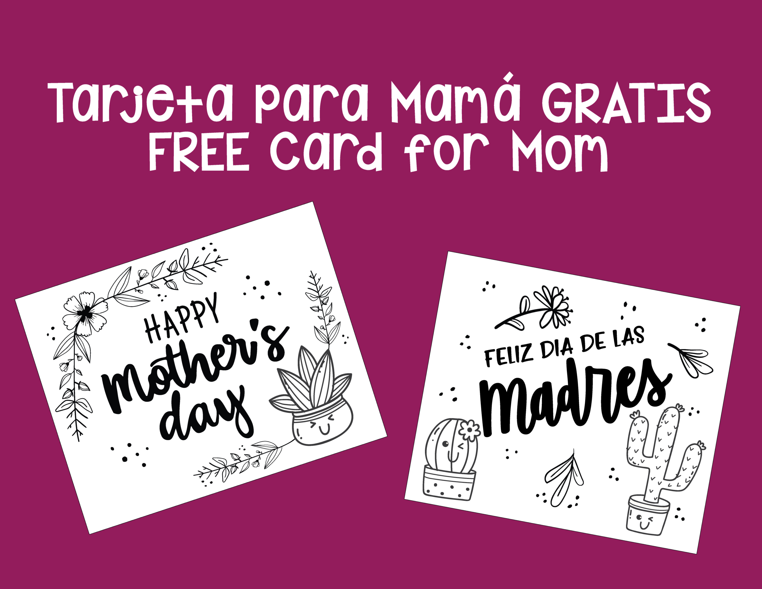Coloring Card For Mom (English And Spanish) – Deeper Kidmin throughout Free Spanish Mothers Day Cards Printable