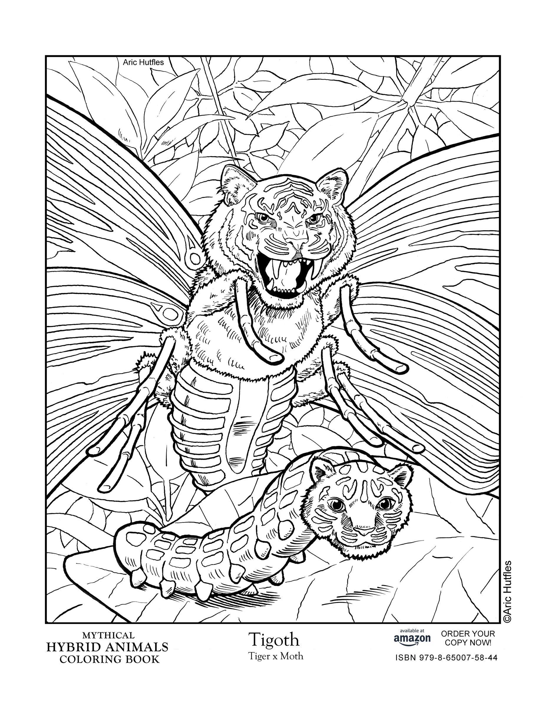 Coloring Pages – Mythical Hybrid Animals in Free Printable Realistic Animal Coloring Pages