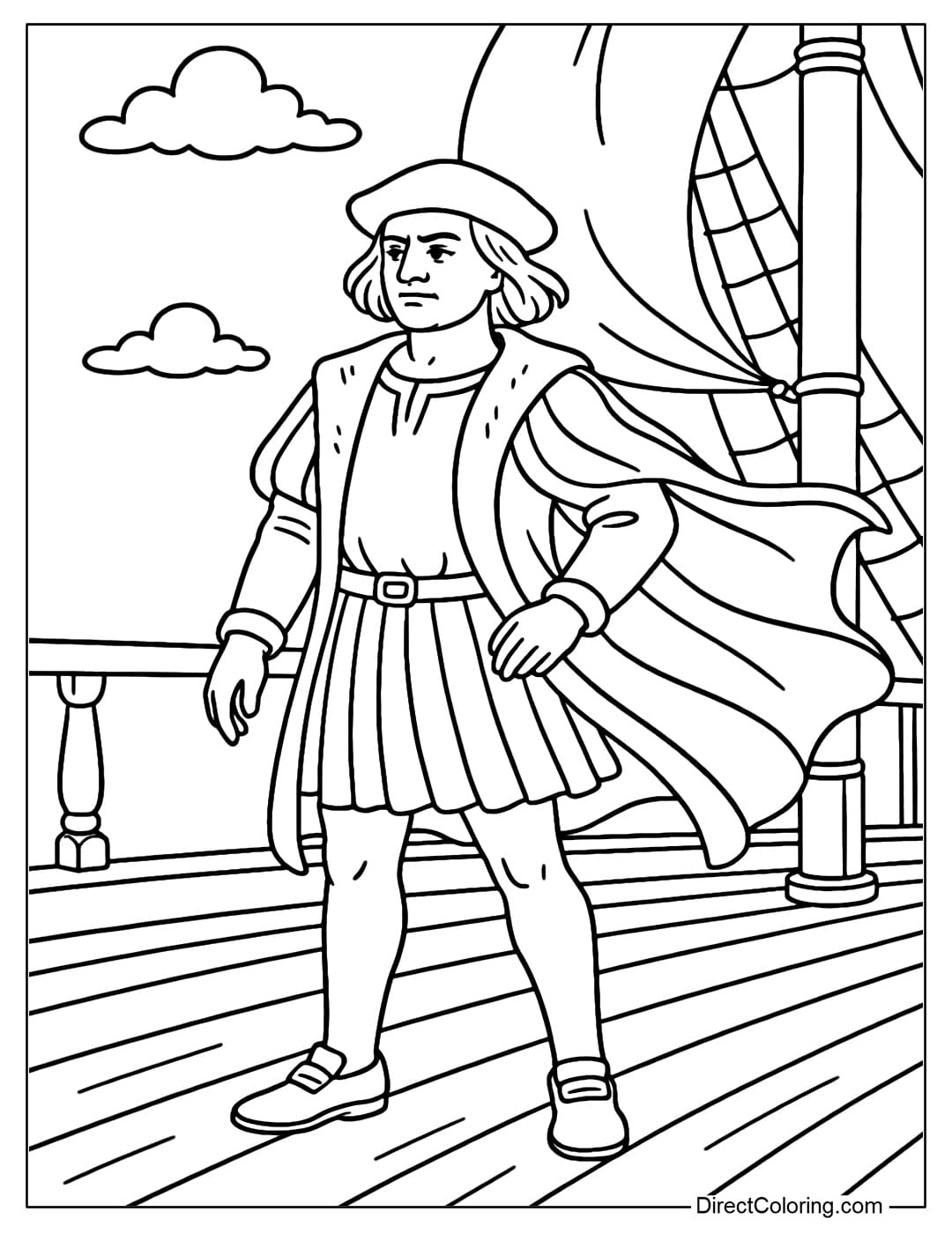Columbus Day Coloring Pages - Free Pdf To Download And Print with Free Printable Christopher Columbus Coloring Pages