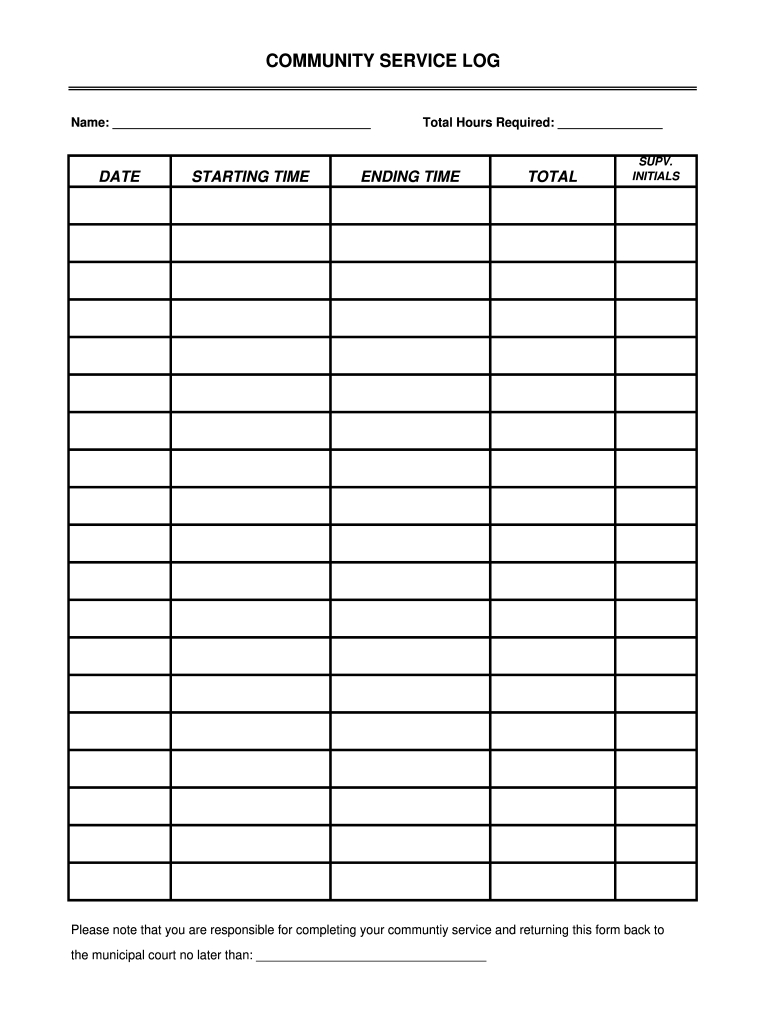 Community Service Log Sheet: Fill Out & Sign Online | Dochub throughout Free Printable Community Service Log Sheet