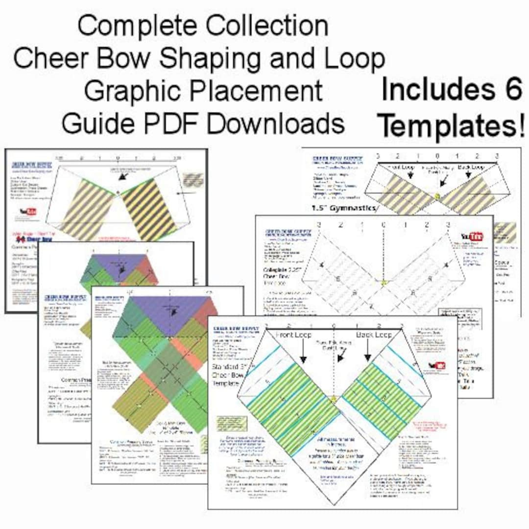 Complete Set Of Printable Cheer Bow Template And Loop Graphic for Cheer Bow Template Printable Free