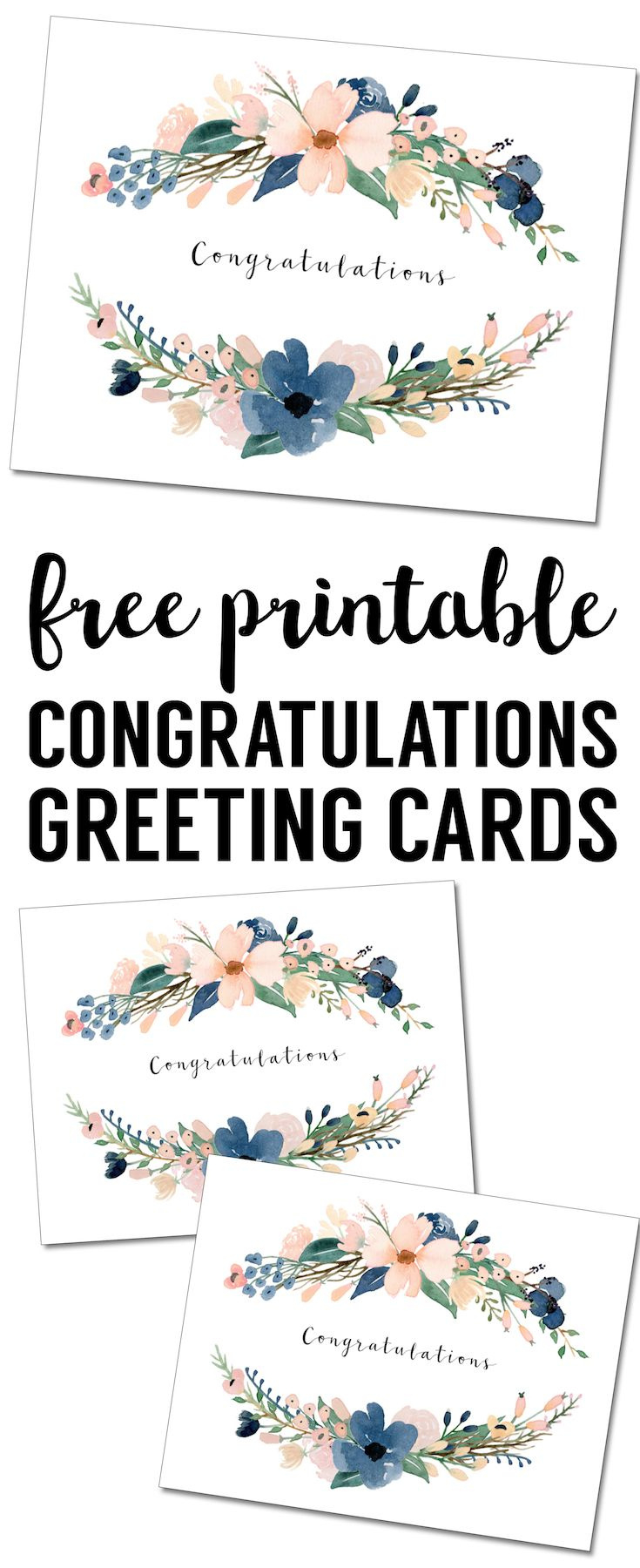 Congratulations Card Printable {Free Printable Greeting Cards for Free Printable Wedding Shower Greeting Cards