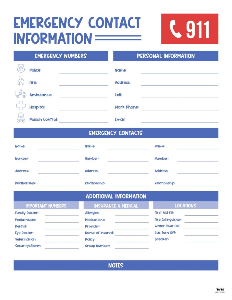 Contact List Templates - 20 Free Printables | Printabulls within Free Printable Emergency Phone List