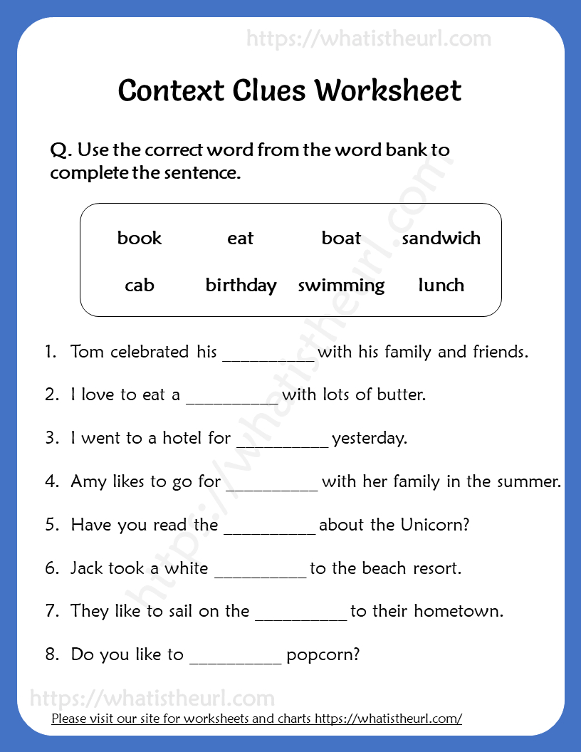 Context Clues Worksheet For Grade 5 - Your Home Teacher throughout Free Printable 5Th Grade Context Clues Worksheets