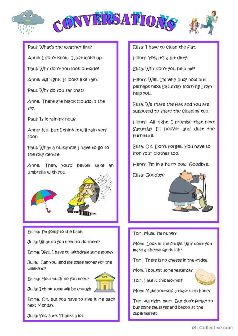 Conversations Discussion Starters, S…: English Esl Worksheets Pdf throughout Free Printable English Conversation Worksheets