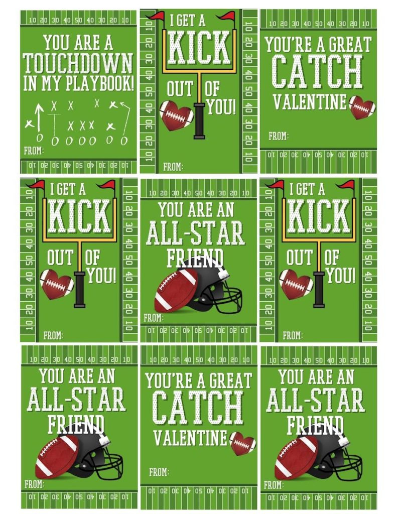 Cool Football Valentine Card Free Printables - Originalmom with regard to Free Printable Football Valentines Day Cards