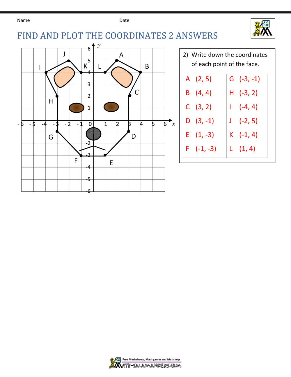 Coordinate Plane Worksheets - 4 Quadrants inside Free Printable Coordinate Graphing Worksheets