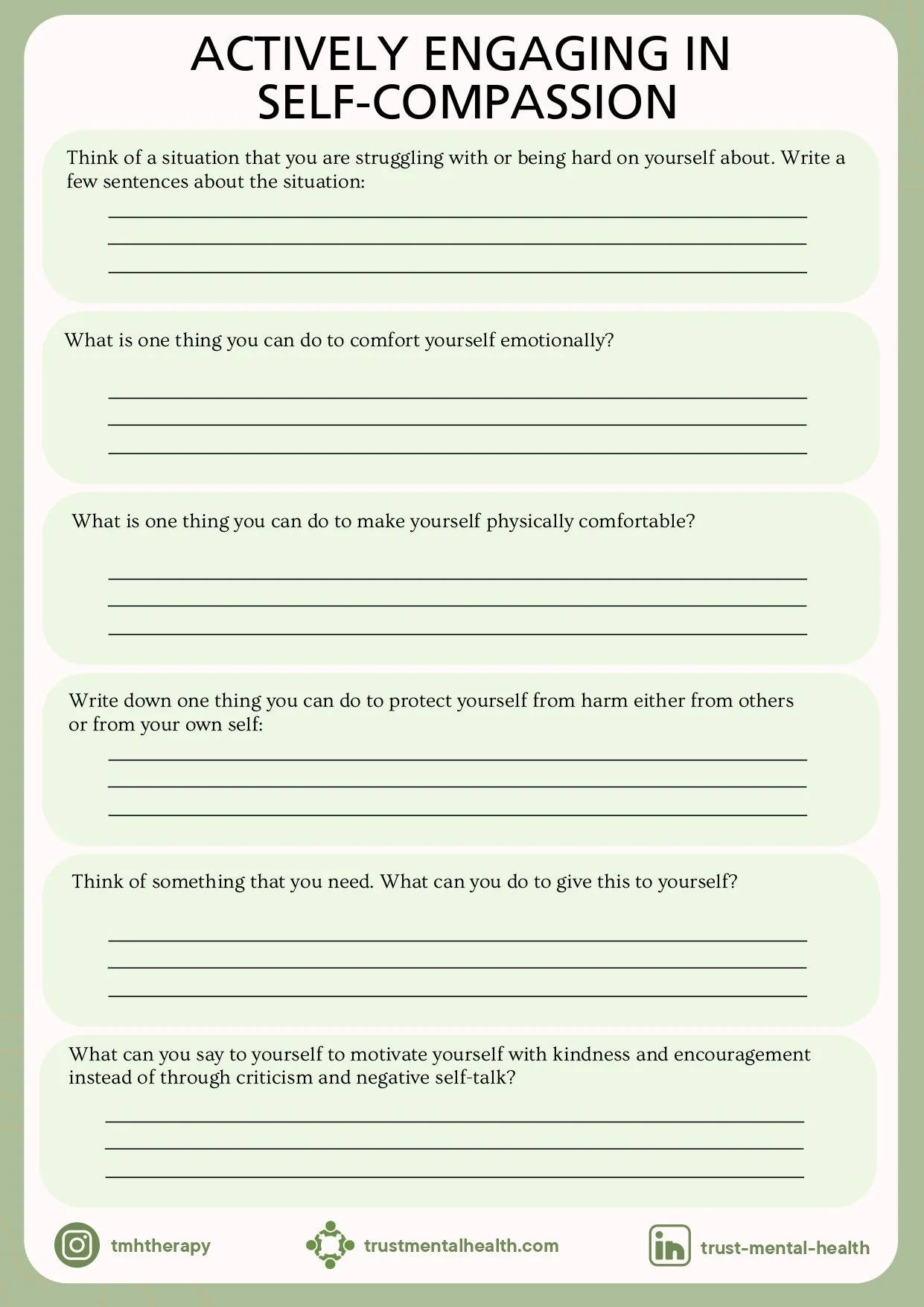 Coping Strategies Worksheets | Trust Mental Health regarding Free Printable Coping Skills Worksheets