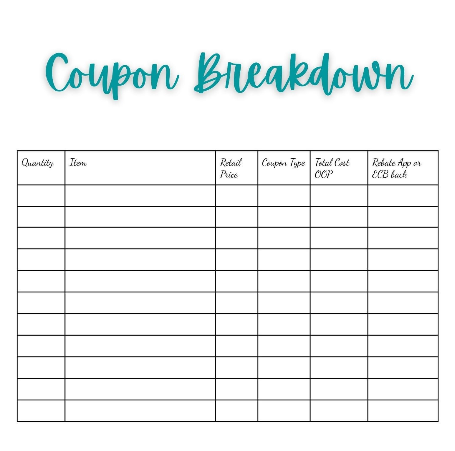 Coupon Spreadsheet with regard to Free Printable Coupon Spreadsheet