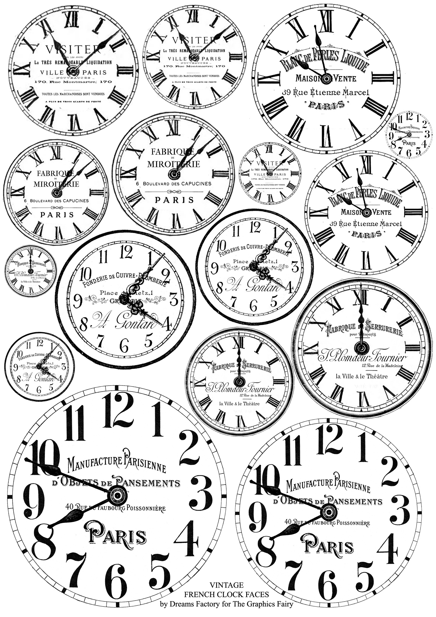 Craft Clock Faces! - The Graphics Fairy intended for Free Printable Clock Faces