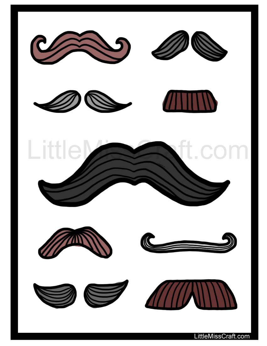Crafts - Mustache Coloring Page intended for Free Printable Mustache