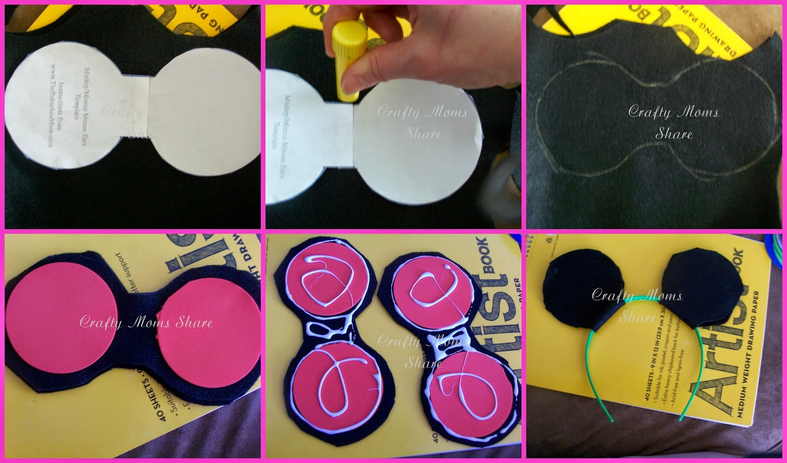 Crafty Moms Share: Diy Mickey And Minnie Mouse Ears And Free within Free Printable Minnie Mouse Ears Template