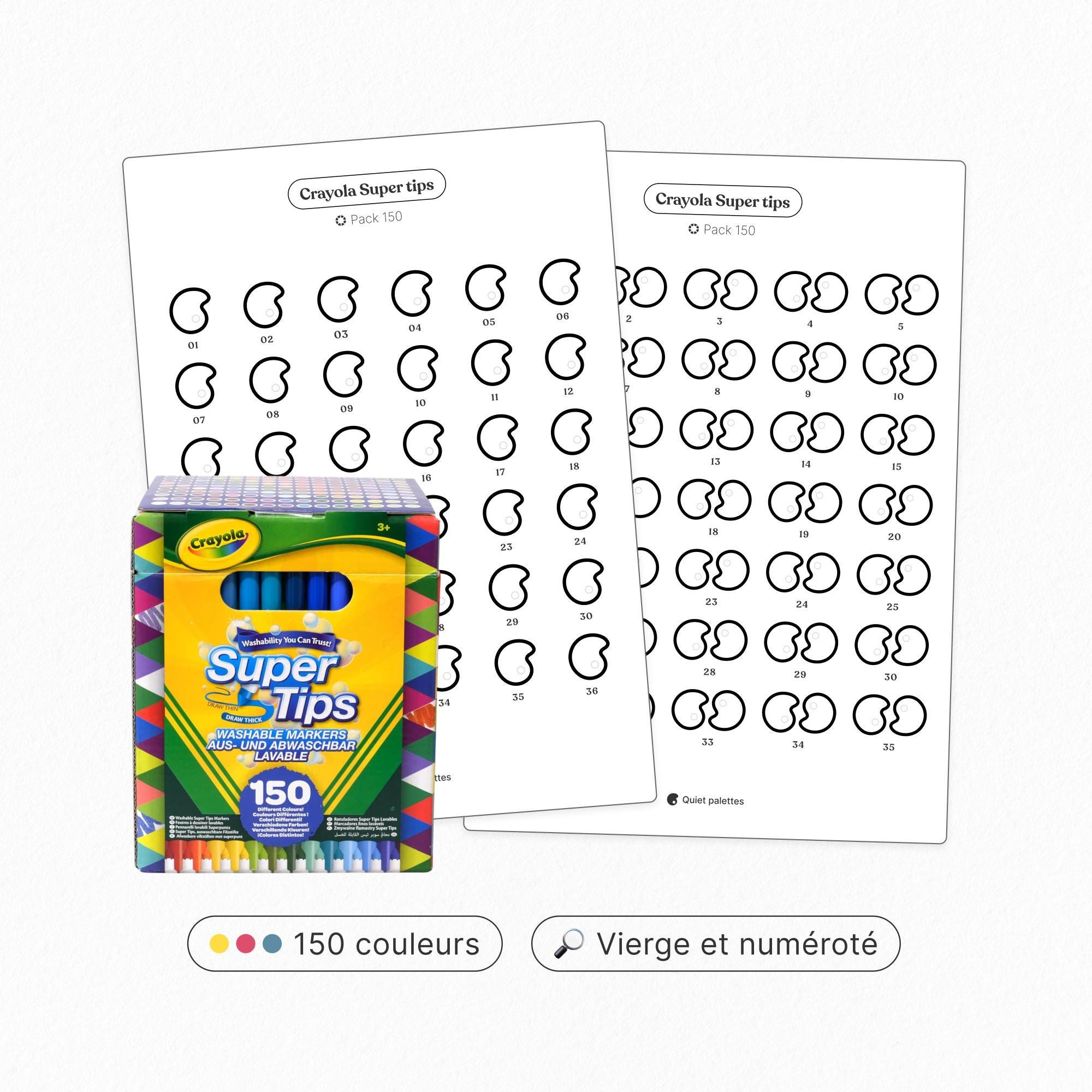 Crayola Super Tips Blank Color Chart Pdf · 150 Numbered Colors with Free Printable Crayola Coupons