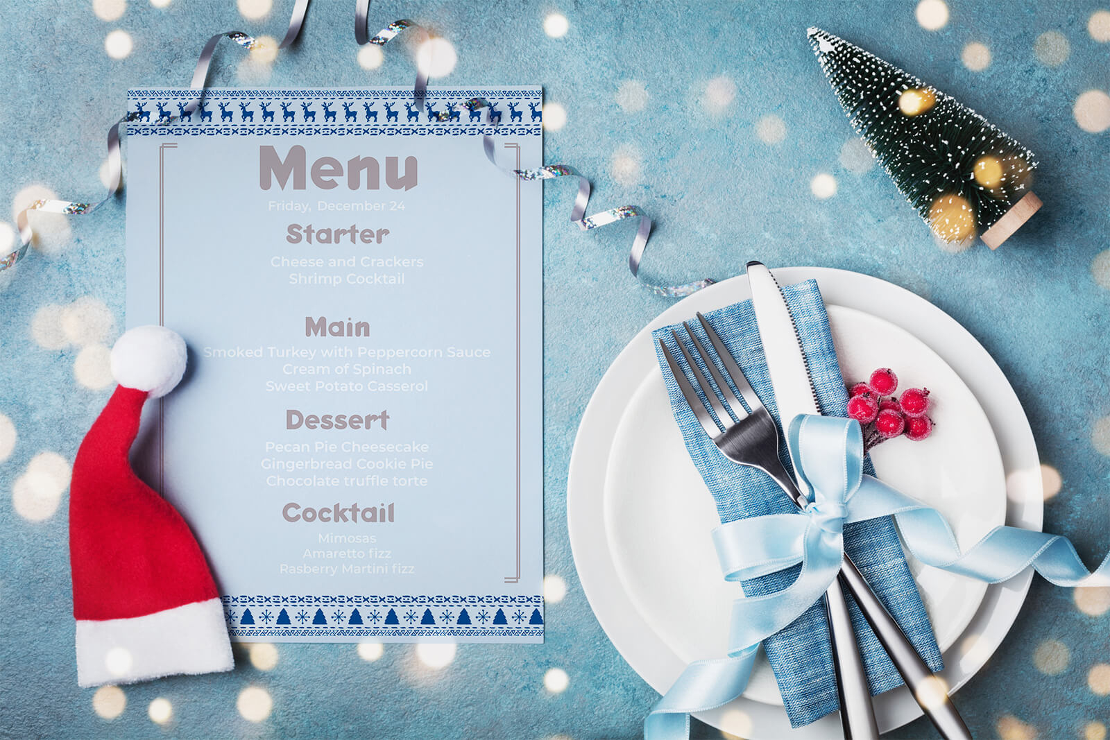Create Festive Holiday Feasts With Printable Christmas Menus inside Free Printable Christmas Dinner Menu Template