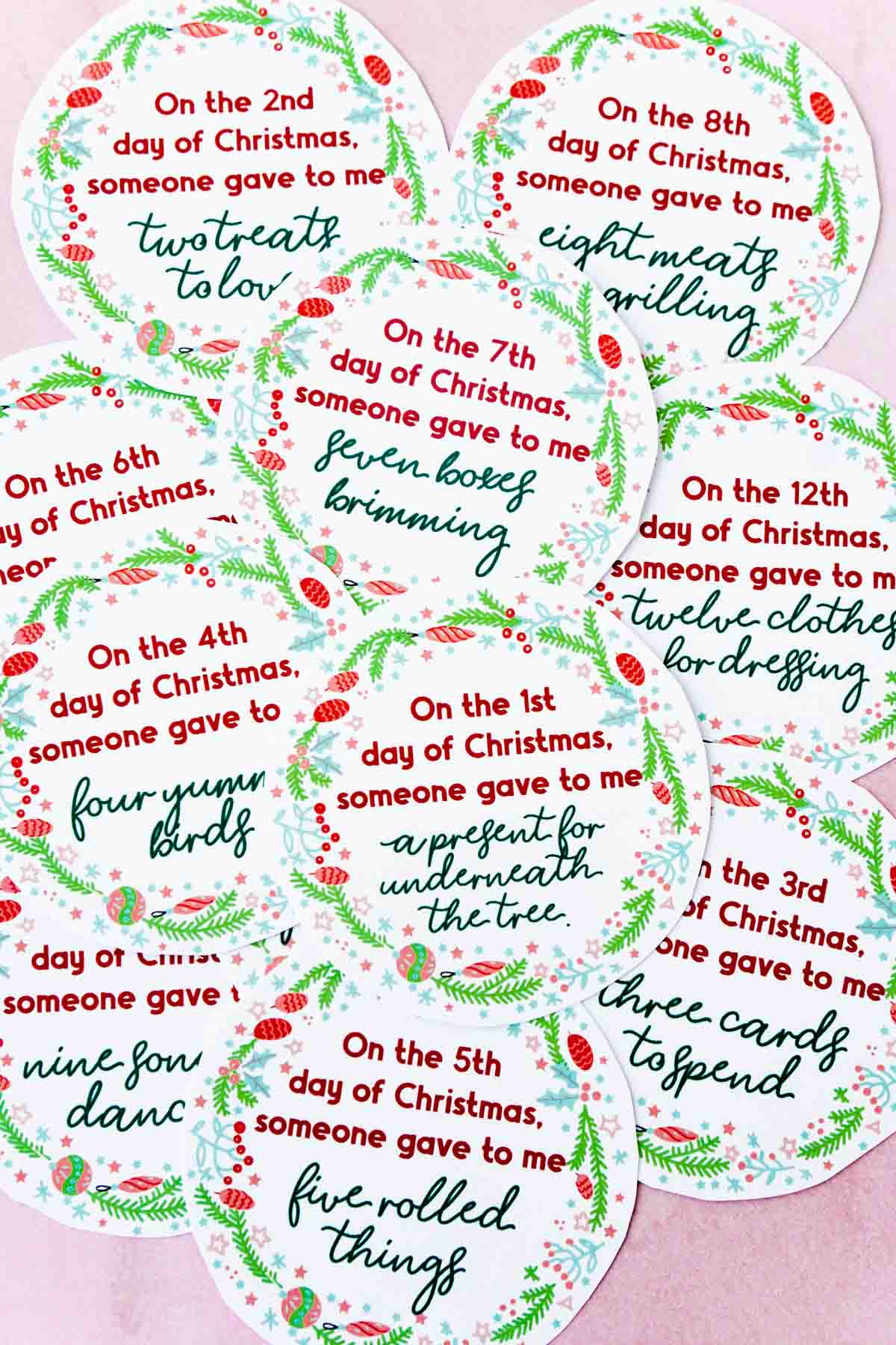 Creative 12 Days Of Christmas Gifts & Free Gift Tags - Play Party Plan in Free Printable 12 Days Of Christmas Gift Tags