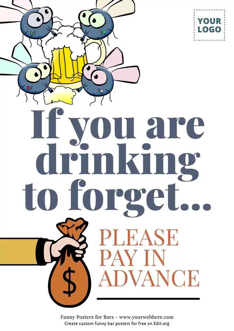 Creative Funny Bar Signs To Customize Online for Free Printable Funny Posters
