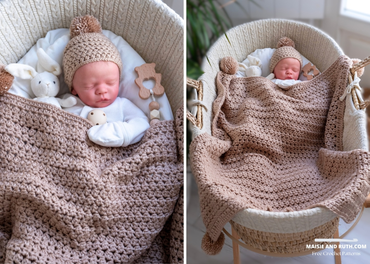 Crochet An Easy Baby Blanket (Free Pattern) - Maisie And Ruth with Free Printable Crochet Patterns For Baby Cocoons