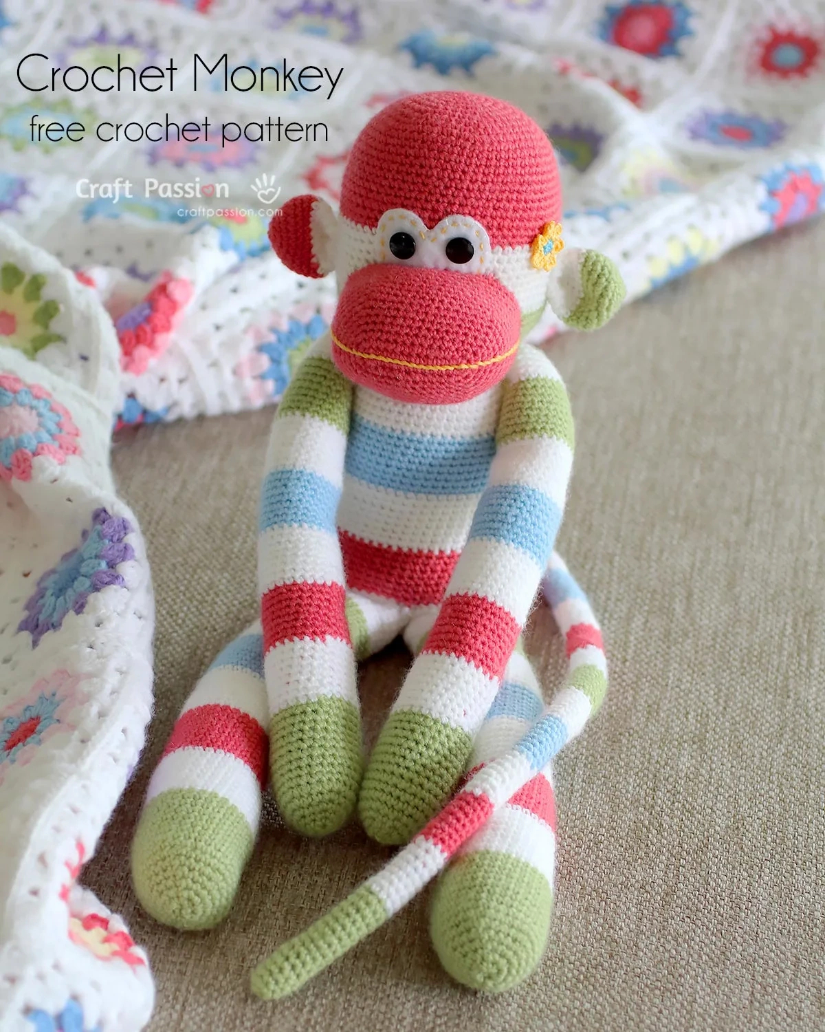 Crochet Monkey Amigurumi Pattern - Free • Craft Passion with regard to Free Printable Sock Monkey Pictures