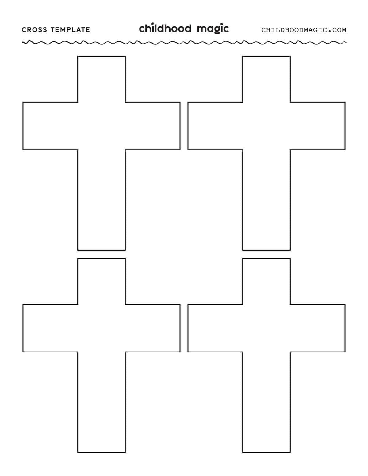 Cross Template- Free Printable - Childhood Magic for Free Printable Cross Patterns