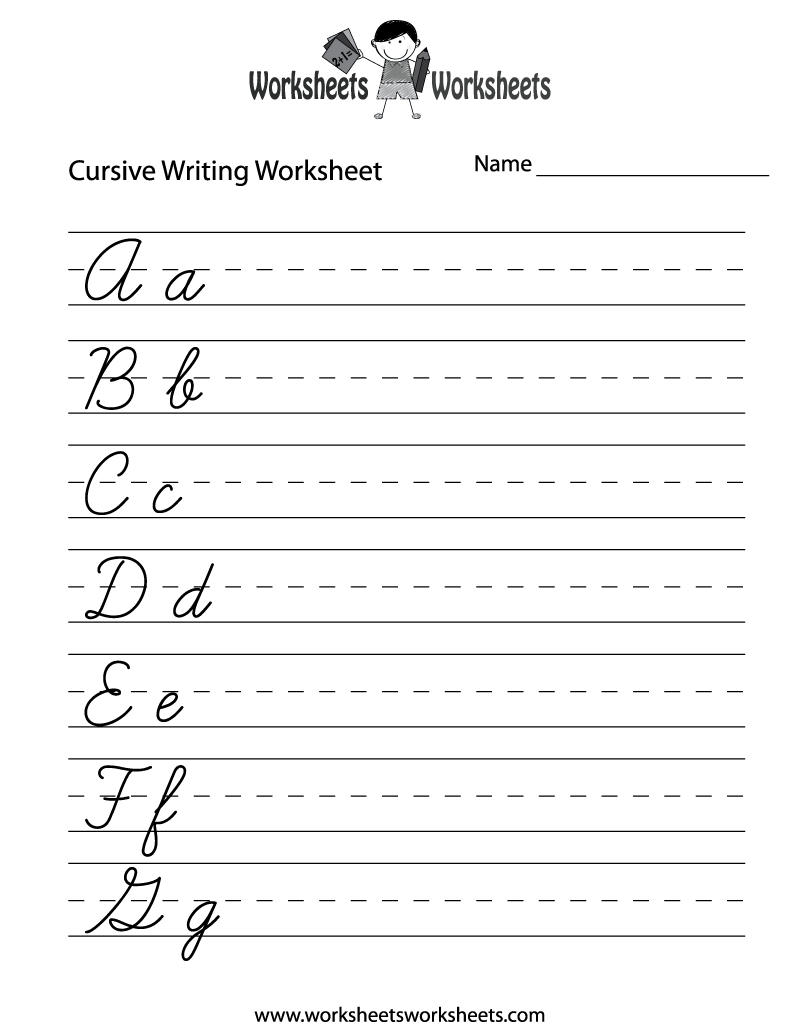 Cursive Letters A-Z - Free Printable Worksheets - K12Reader within Cursive Letters Worksheet Printable Free