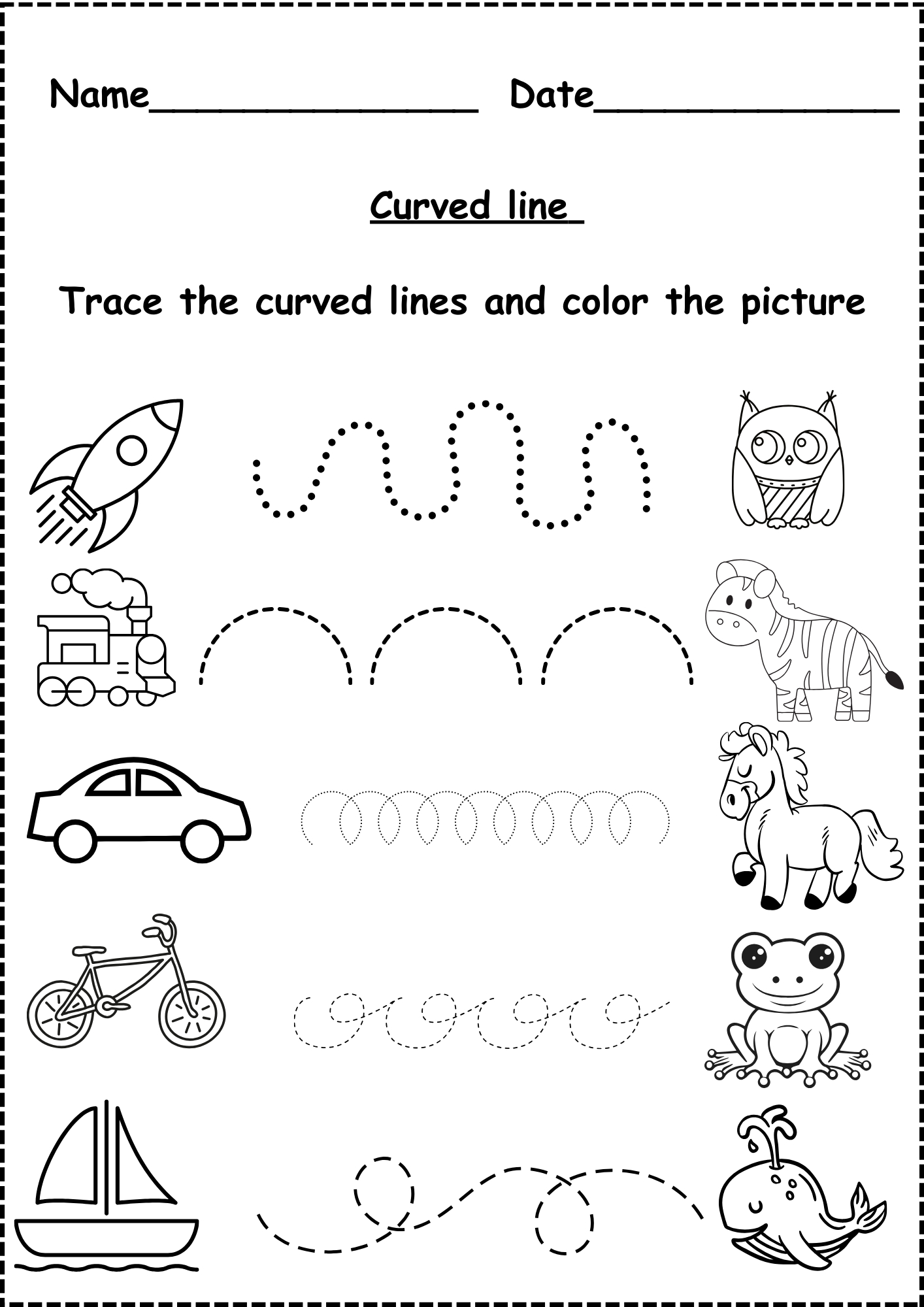 Curved Line Tracing Worksheets For Kindergarten Free within Free Printable Preschool Worksheets Tracing Lines
