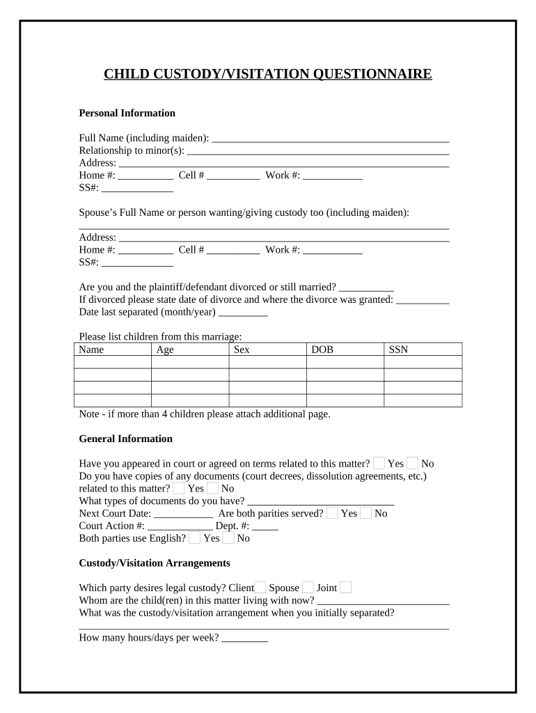 Custody Paperwork: Pre-Built Template | Airslate Signnow intended for Free Printable Child Custody Papers