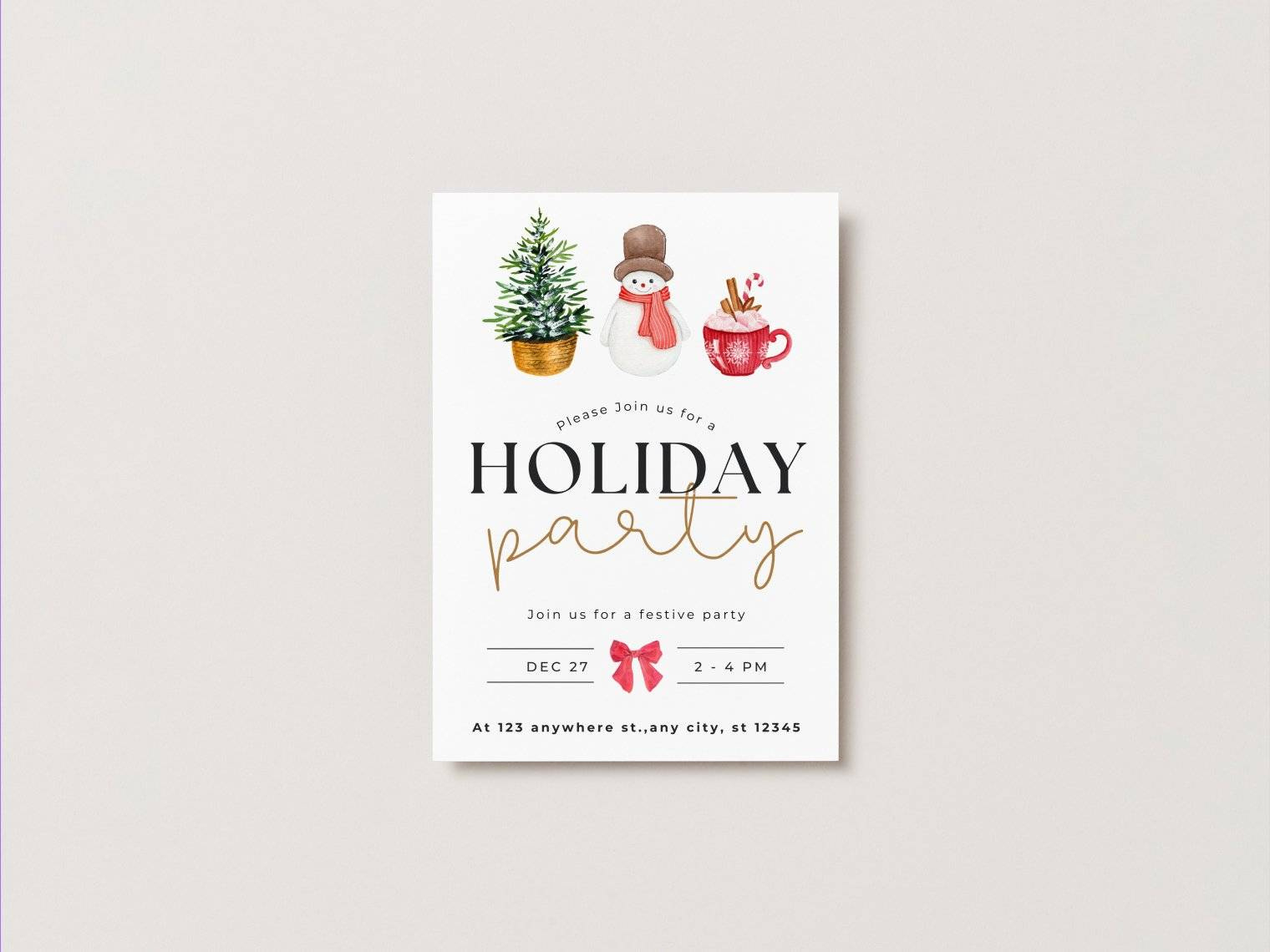 Custom Portrait Holiday Invitations | Design & Print With Canva regarding Free Printable Personalized Christmas Invitations